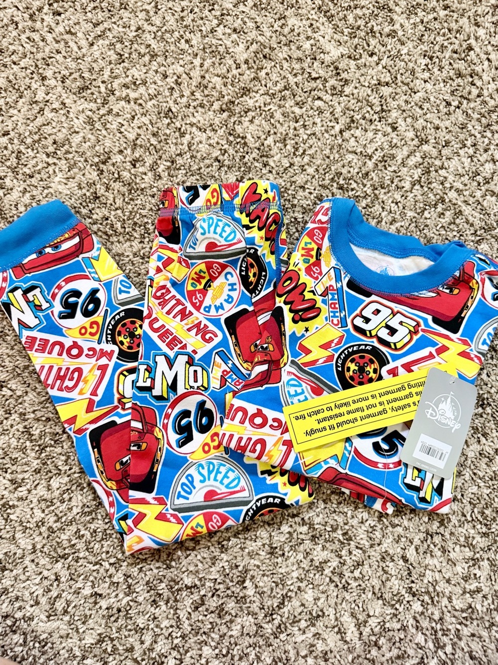 Disney Cars Lightning McQueen Kids Two-Piece Pajamas